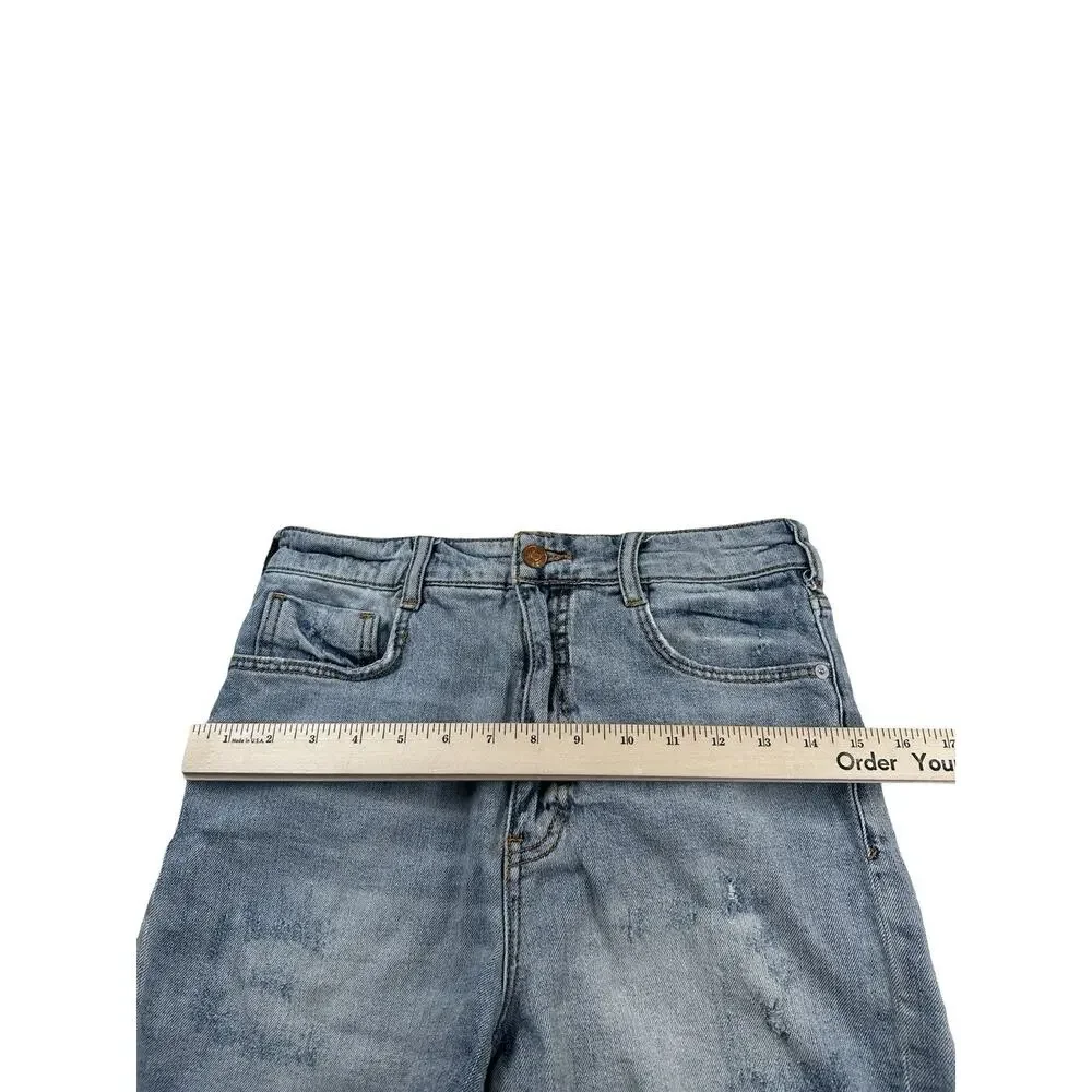 Pilcro Anthropologie High Rise Denim Cutoff Shorts Light Wash Distressed 27 - Picture 3 of 12
